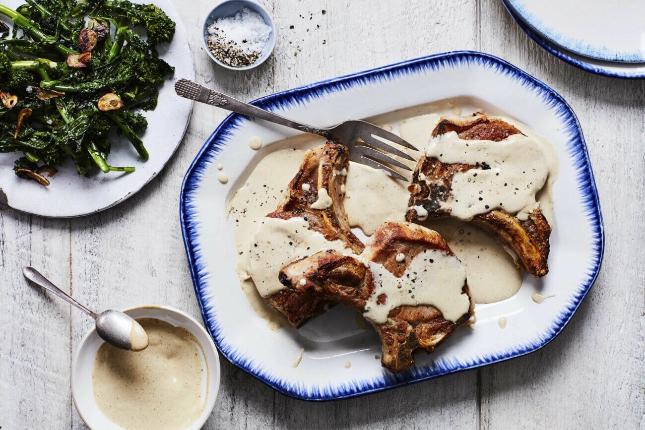 Milk-Braised Pork Chops with Lemon and Thyme Recipe