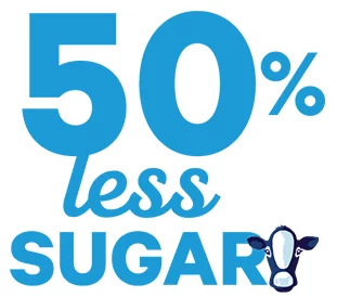 50% less sugar
