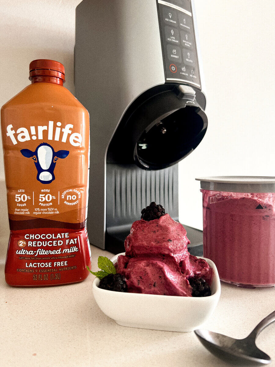 Lactose-Free Blackberry Mint Chocolate Ice Cream Recipe