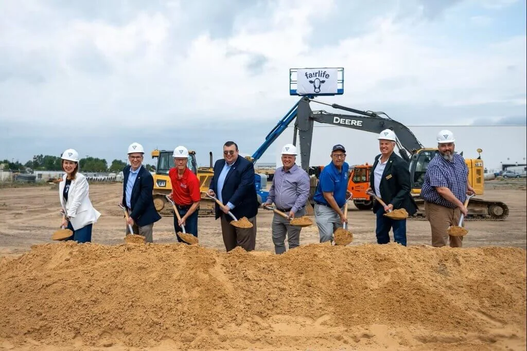 fairlife employees break ground at a new production facility in Coopersville, Michigan